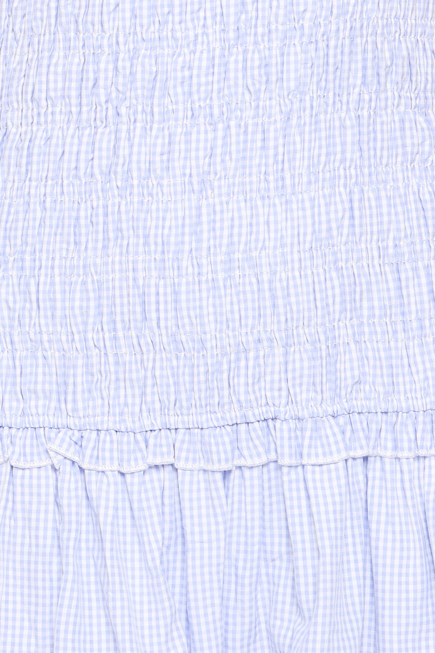 Kaelyn Gather Mini Dress - Blue Gingham
