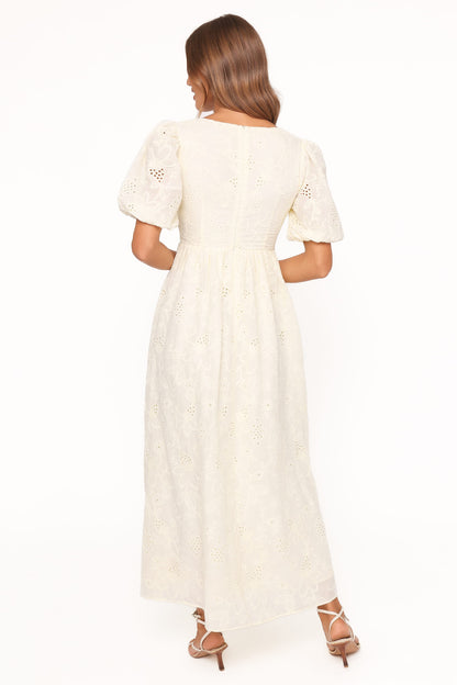 Karla Maxi Dress - Butter Yellow Broderie