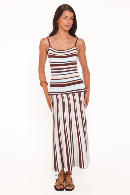 Karlin Maxi Dress - Blue Stripe