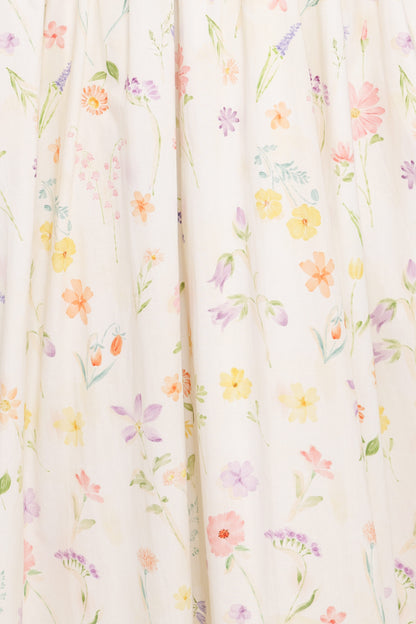 Katana Puff Sleeve Midi Dress - Floral
