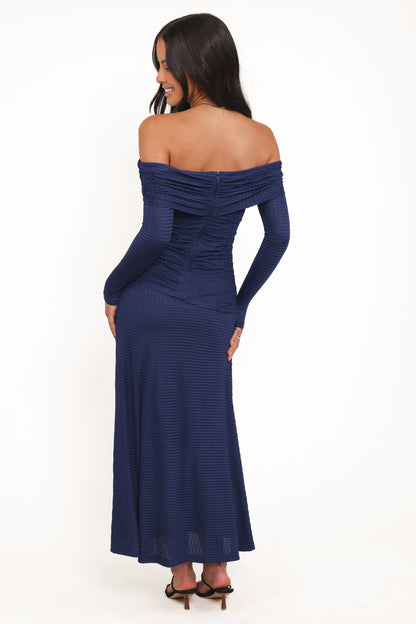 Katiya Off Shoulder Dress - Navy