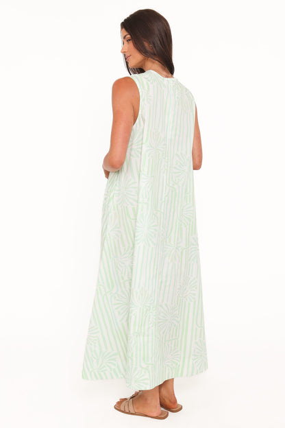 Laurita Maxi Dress - Jade Painted Stripe