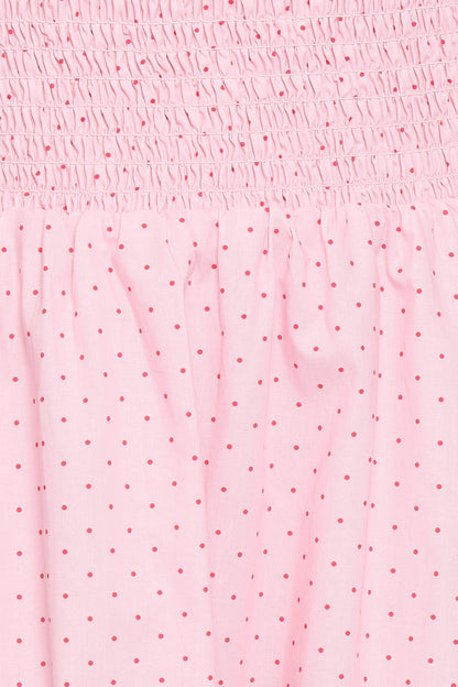 Leticia Midi Dress - Pink Polka Dot