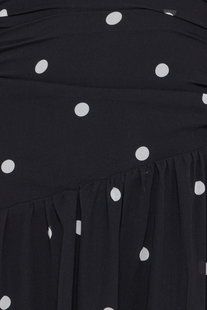 Levine Maxi Dress - Black Polka Dot