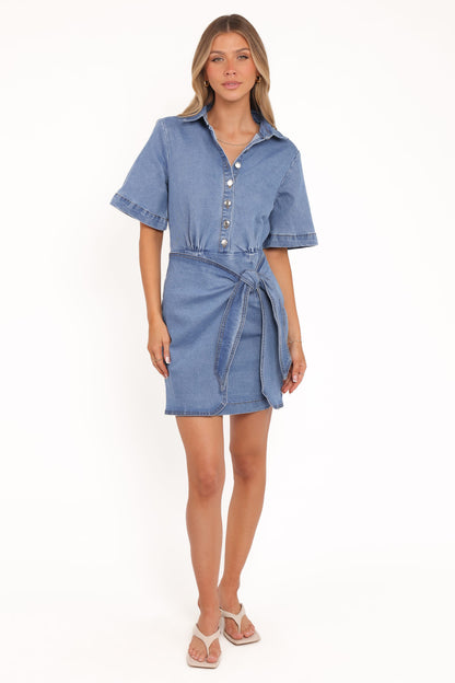 Leyton Mini Dress - Denim Chambray
