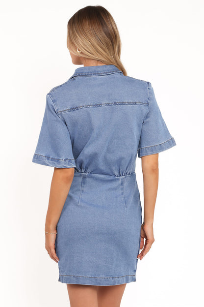 Leyton Mini Dress - Denim Chambray