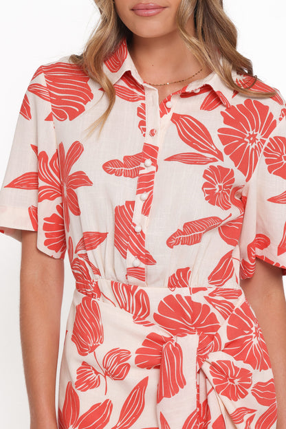 Leyton Mini Dress - Red Floral