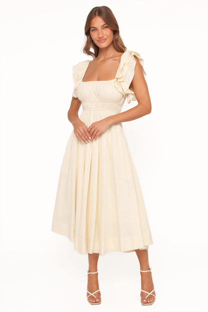 Linda Midi Dress - Butter Yellow