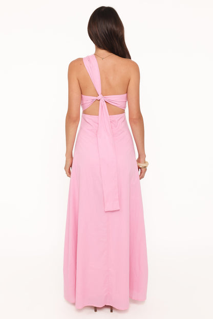 Luna One Shoulder Maxi Dress - Pink