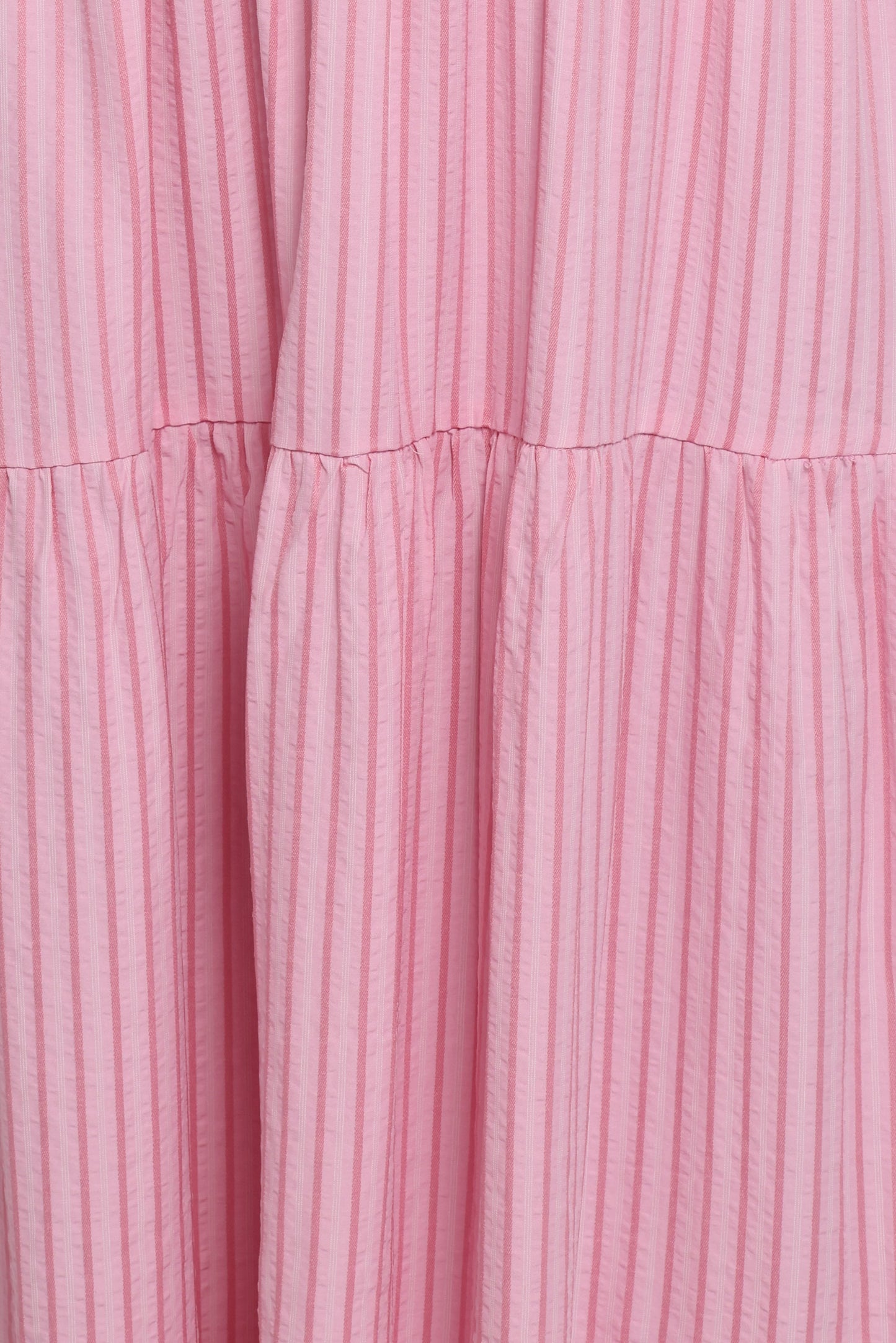 Maisie Strapless Midi Dress - Pink Stripe