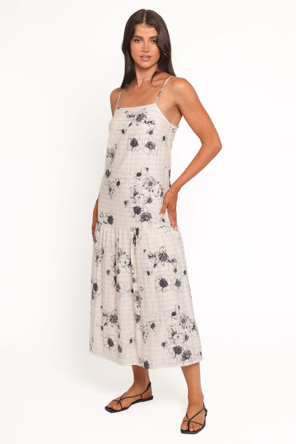 Martine Maxi Dress - Black/Ivory Floral