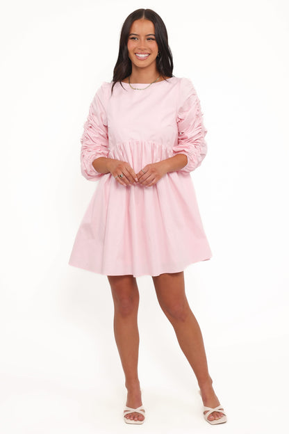 Micaela Long Sleeve Mini Dress - Pink