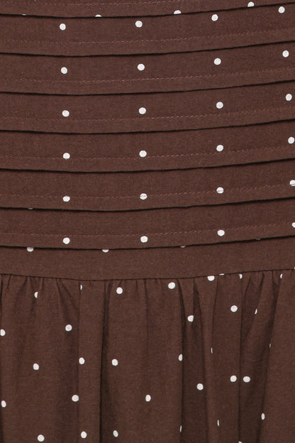 Mischa Maxi Dress - Brown Polka Dot