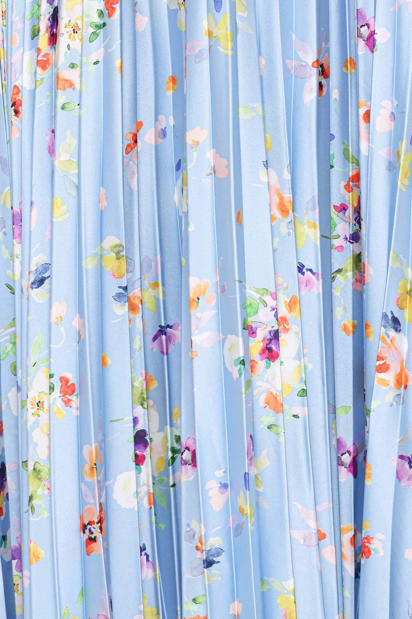 Naira Pleated Maxi Dress - Cornflower Blue Floral