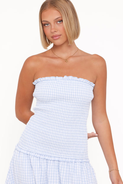Parkway Maxi Dress - Blue Gingham