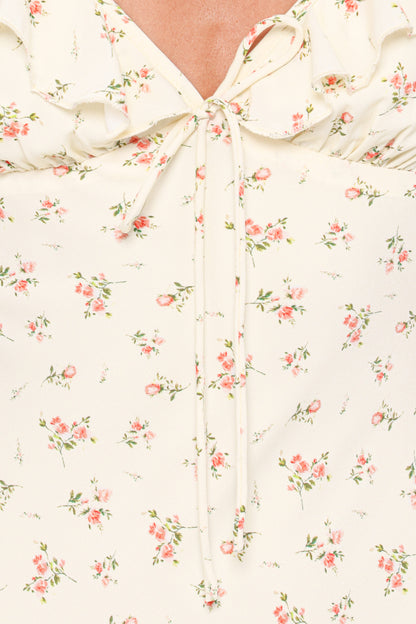 Sansa Midi Dress - Yellow Floral
