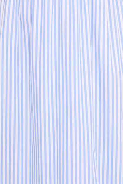 Steele Puff Sleeve Midi Dress - Blue Stripe