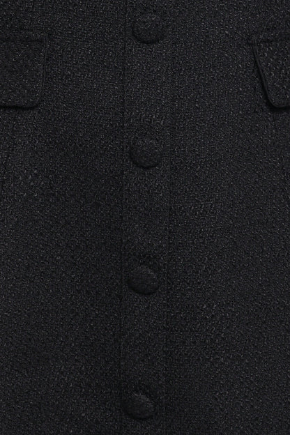 Sutton Mini Dress - Black Tweed