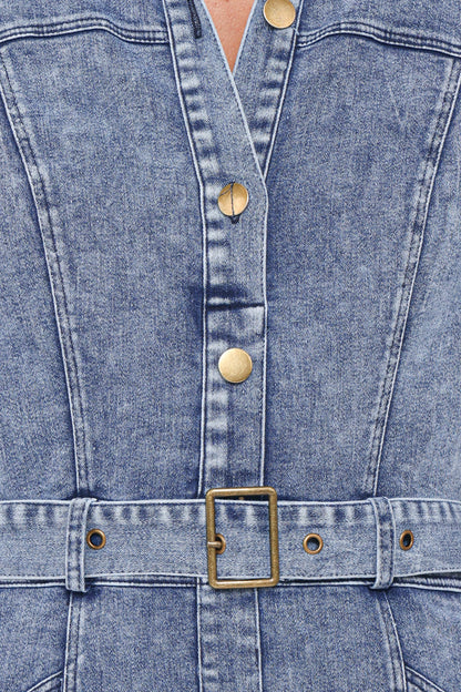 Tamara Maxi Dress - Med Denim