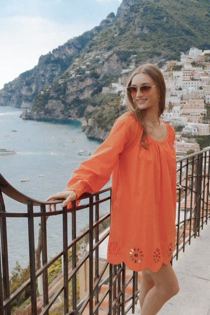 Tampa Long Sleeve Mini Dress - Orange
