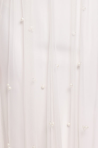 Yulia Pearl Midi Dress - Ecru